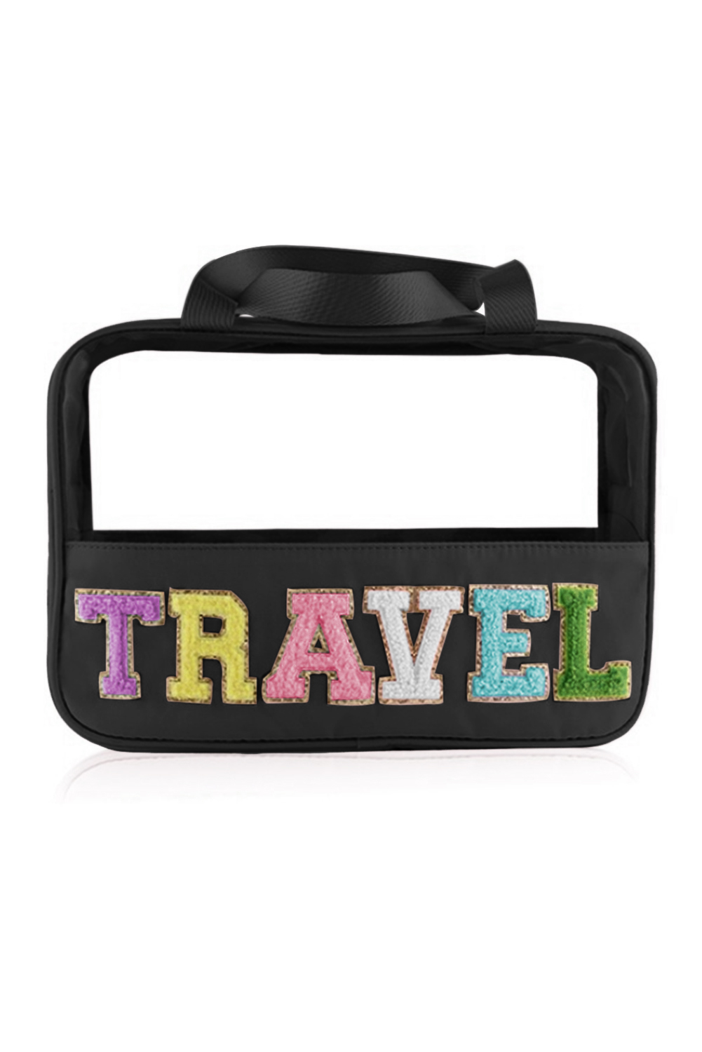 Parchment TRAVEL Chenille Letter Clear PVC Makeup Bag - Image 72